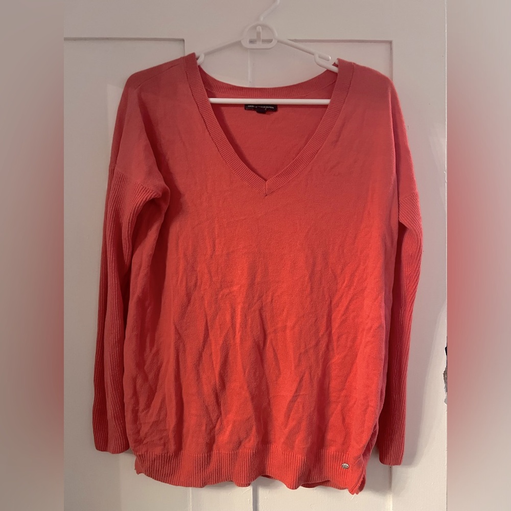 American Eagle Outfitters Bright Coral Sweater